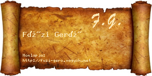 Füzi Gerő névjegykártya